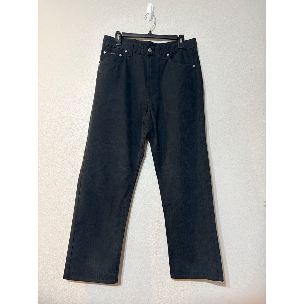 Hugo Boss Alabama Herringbone Straight Leg Pants Charcoal Gray 34x29